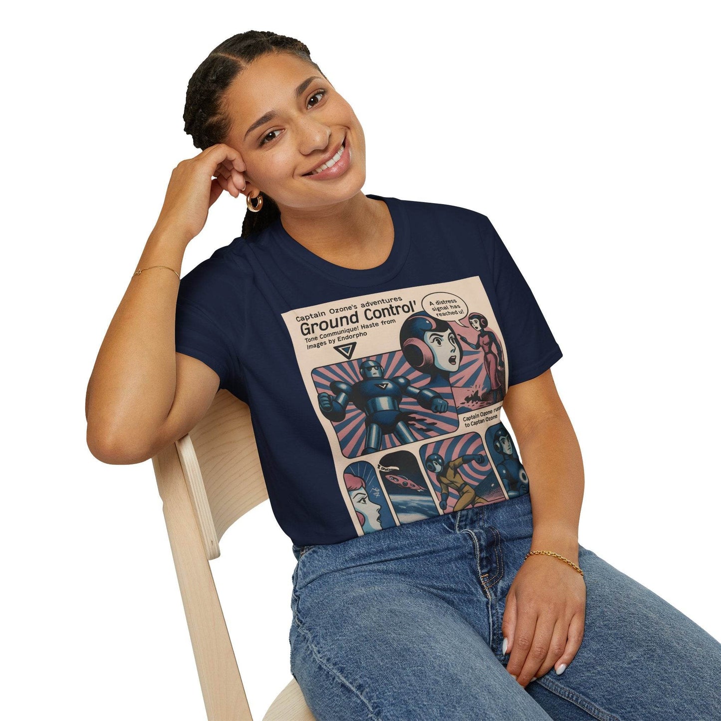 Captain Ozone T-Shirt – Retro Sci-Fi Comic Design | Ground Control Edition – Freches Satire-Design für mutige Statements | True Insights