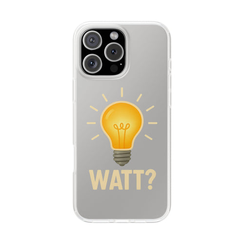 WATT? Phone case with lightbulb motif | Fun protection for tech nerds & electronics types