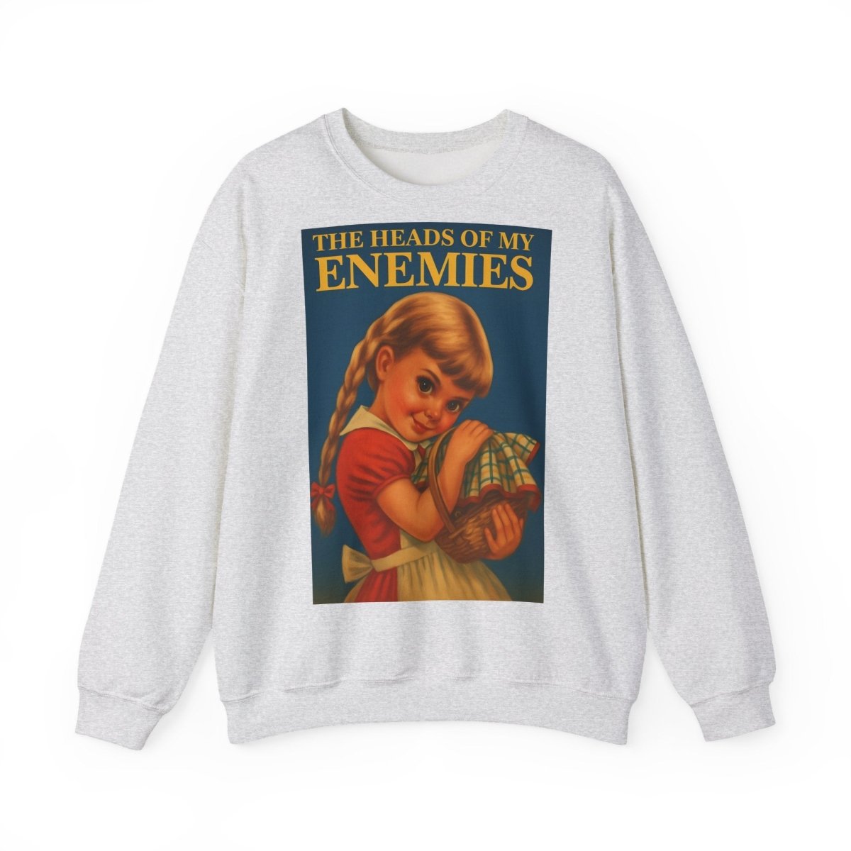 Sweatshirt – Sweatshirt „The Heads of My Enemies“ – Subversive Kunst zum Anziehen | True Insights Design mit Humor