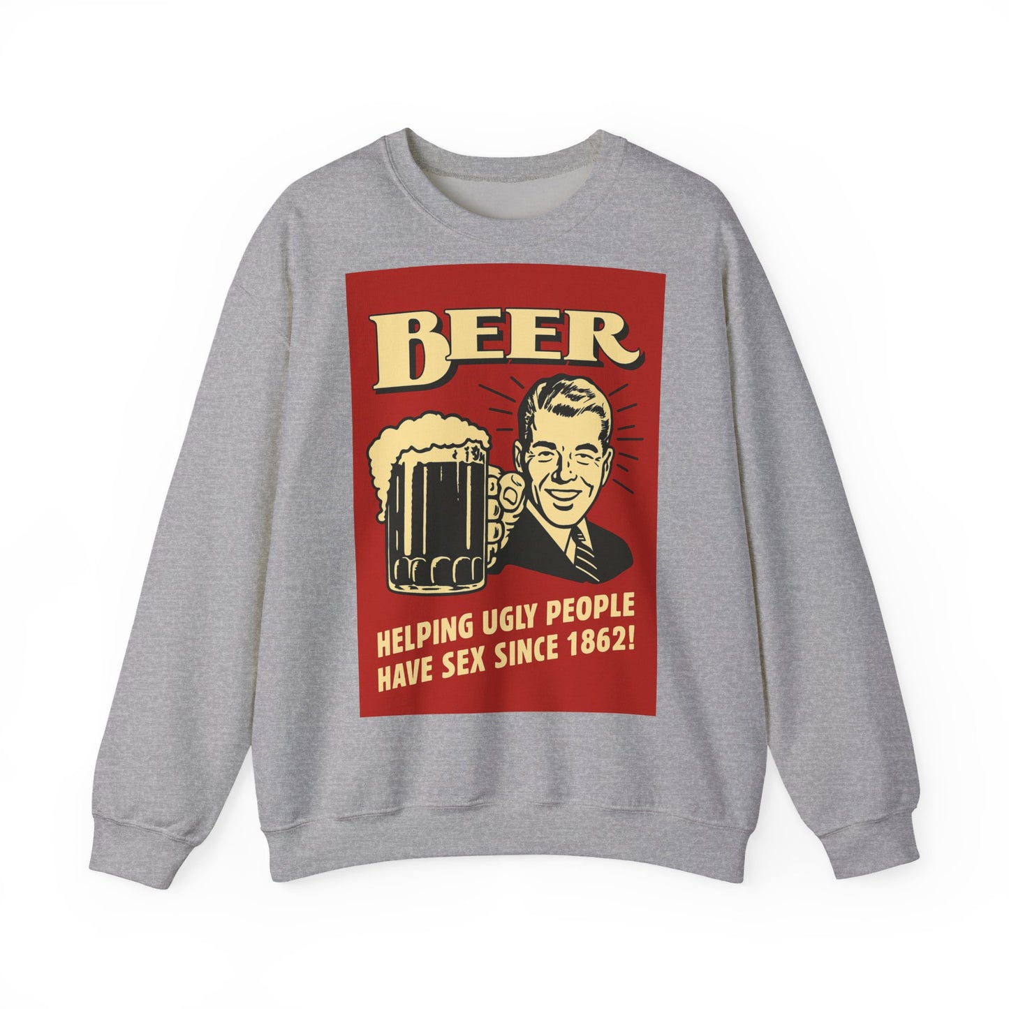 Beer Sweatshirt – Schwarzer Humor im Retro-Werbestil – Freches Satire-Design für mutige Statements | True Insights