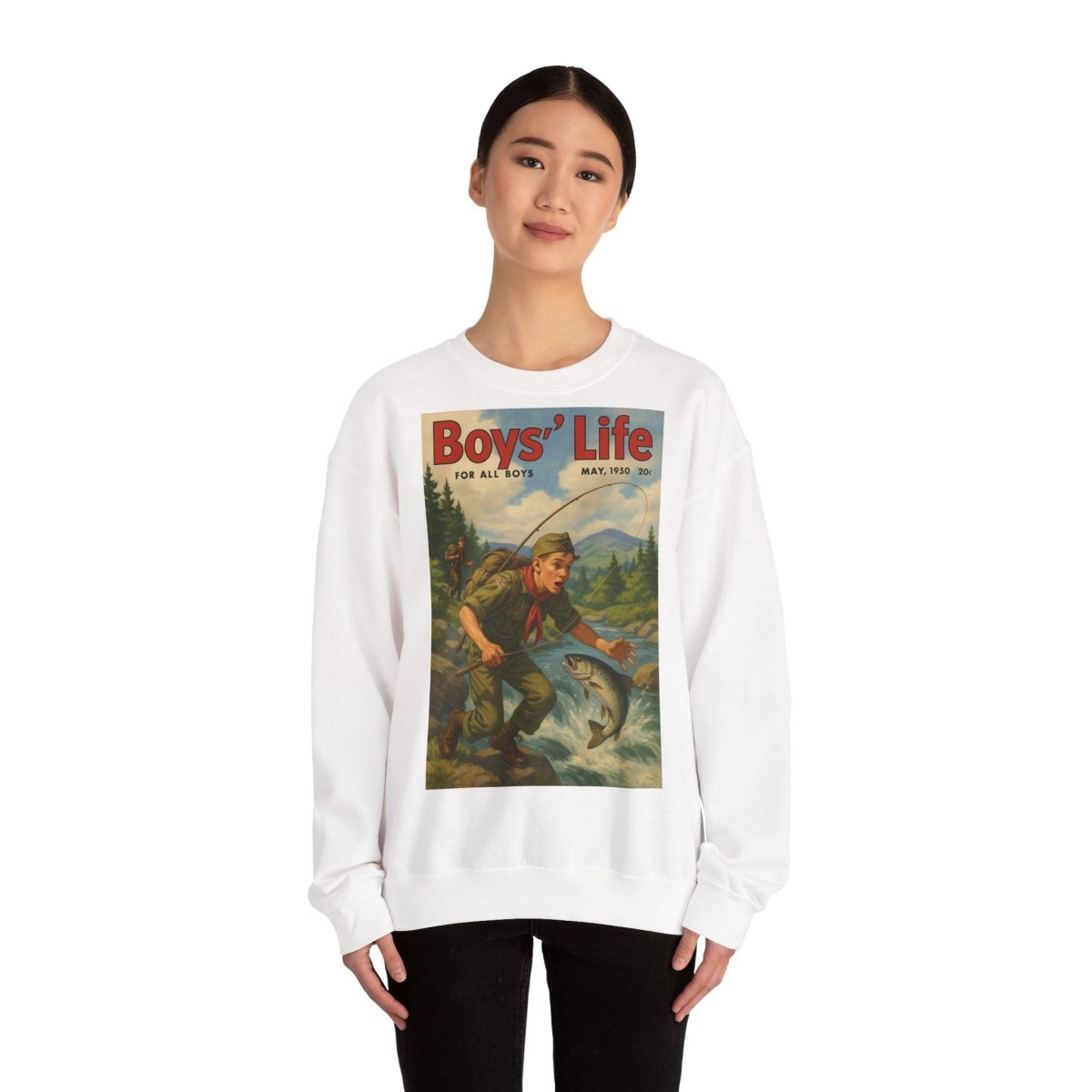 Vintage Motiv – Vintage „Boys’ Life“ Sweatshirt – Retro Pfadfinder-Motiv von 1950 | True Insights Design mit Humor