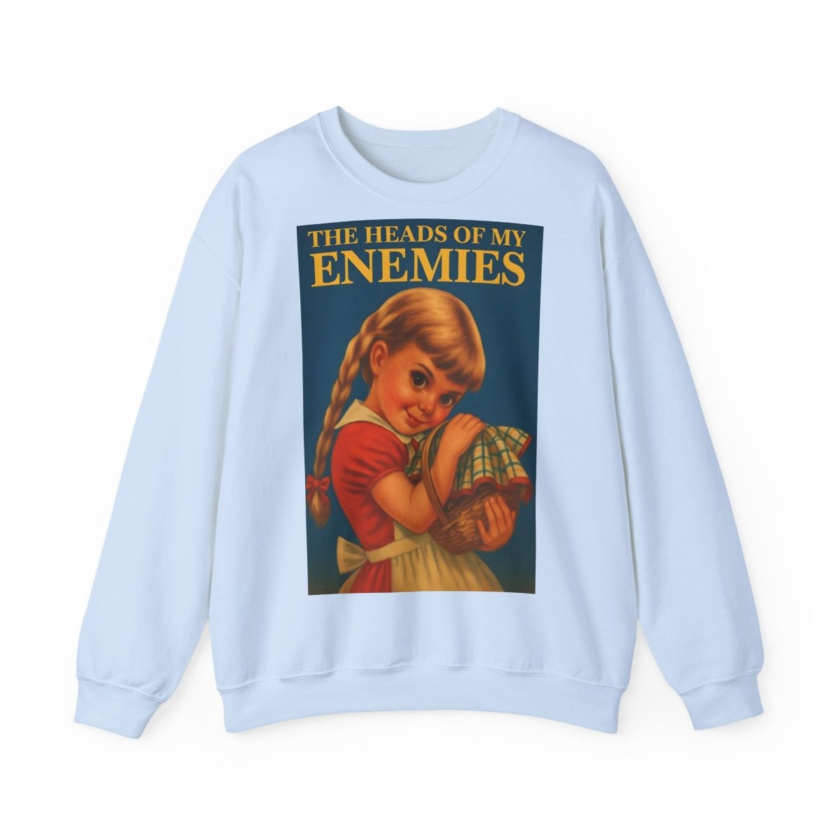 Sweatshirt – Sweatshirt „The Heads of My Enemies“ – Subversive Kunst zum Anziehen | True Insights Design mit Humor