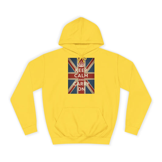 Keep Calm and Carry On Hoodie – Union Jack Britische Flagge Krone Vintage Retro Kapuzenpullover für UK-Fans