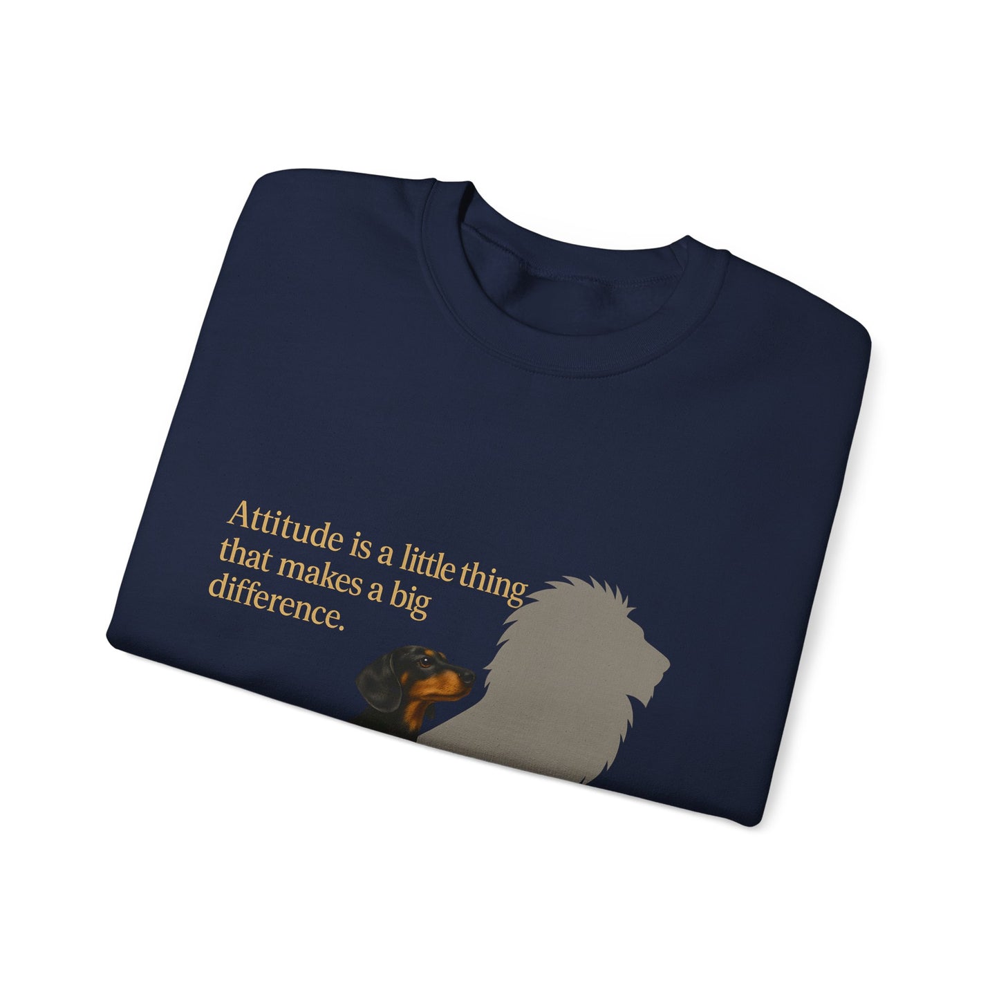 Inspirierendes Sweatshirt – Dackel mit Löwenschatten „Attitude“ – Lustiges Sweatshirt | True Insights – Bild 20