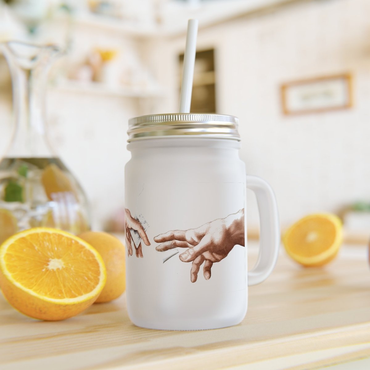 The Deal – Jar Mug with symbolic handshake and depth