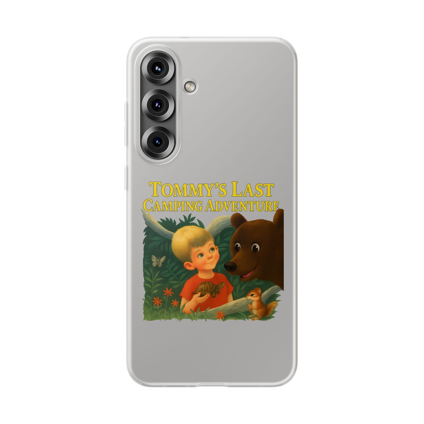 Tommy’s Last Camping Adventure Handyhülle – Schwarzer Humor trifft Retro-Kinderbuch-Look-Phone Case-True Insights