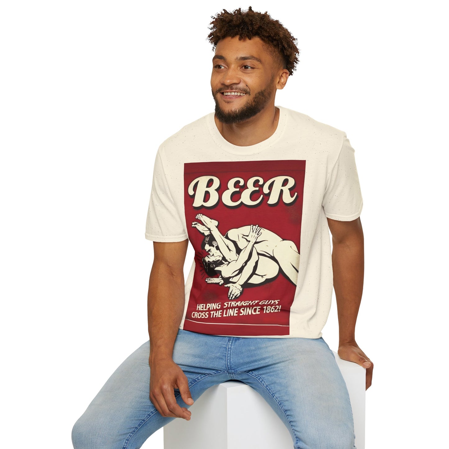 🍻 BEER - Helping Straight Guys Cross the Line Since 1862! – Freches Satire-Design für mutige Statements | True Insights