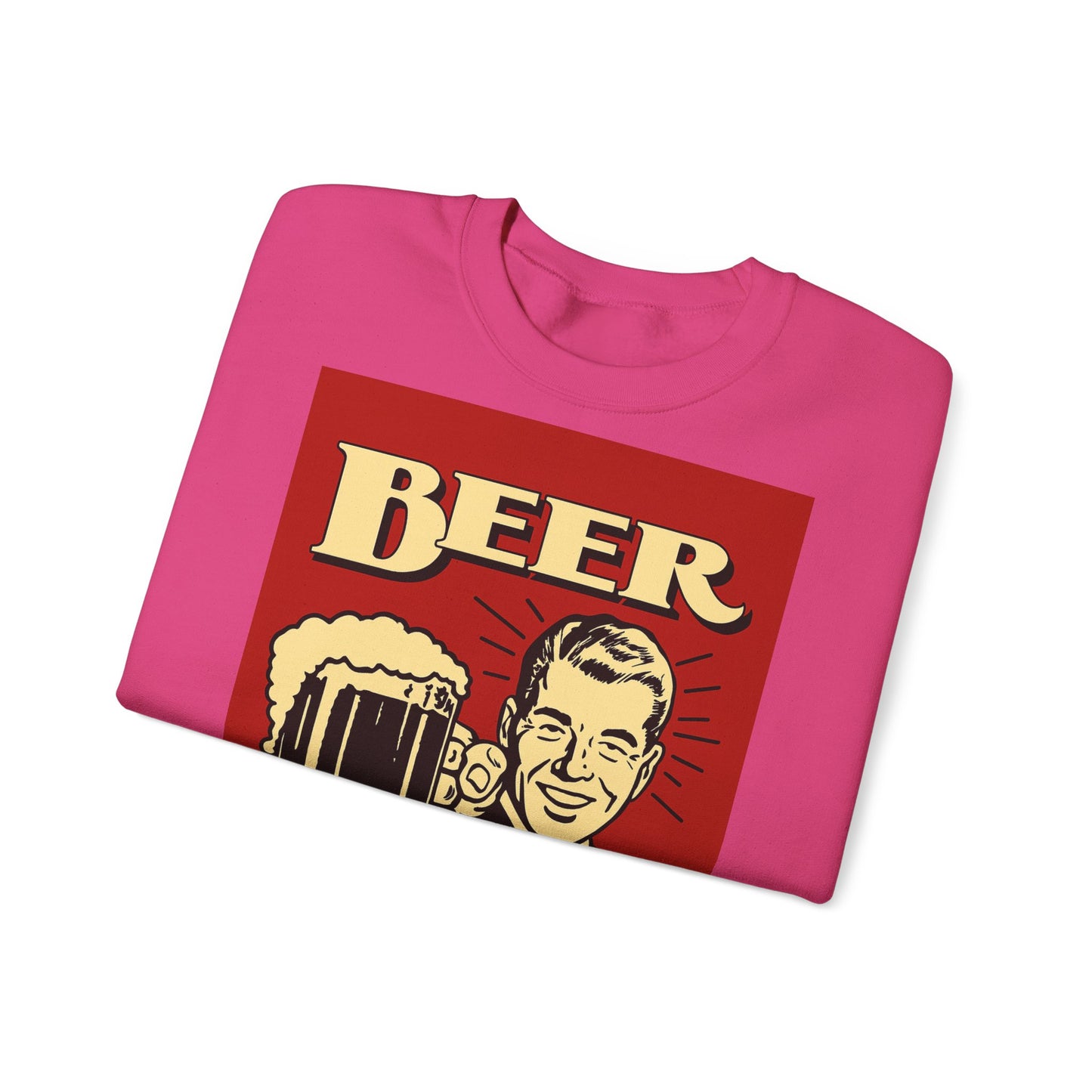 Beer Sweatshirt – Schwarzer Humor im Retro-Werbestil – Freches Satire-Design für mutige Statements | True Insights