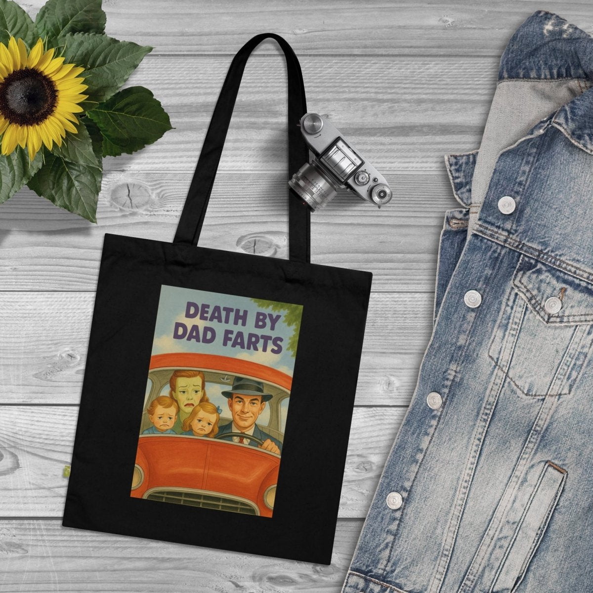 Death by Dad Farts – Satirischer Stoffbeutel mit Retro-Familienchaos-Bags-True Insights