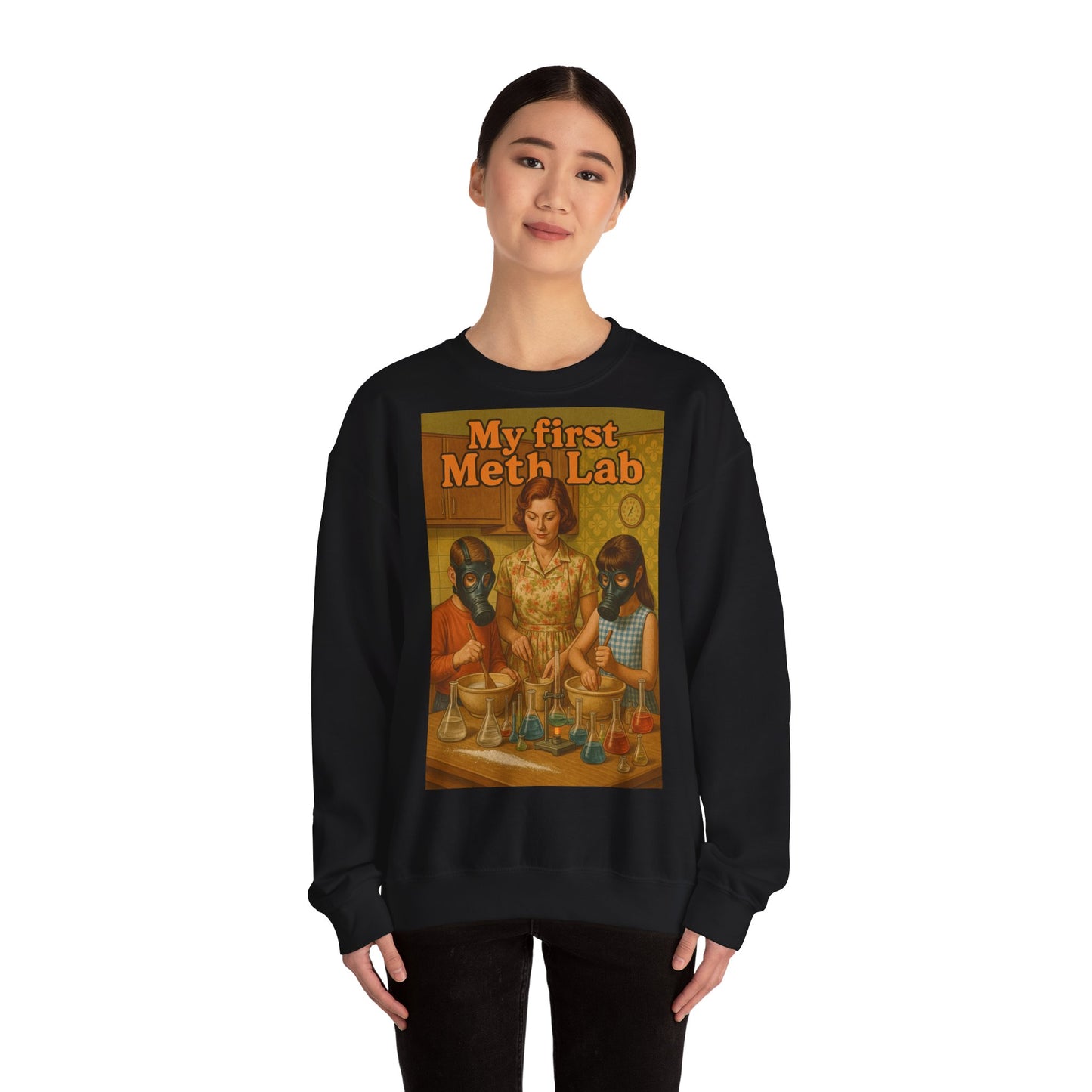 Sweatshirt – „My First Meth Lab“ Sweatshirt – Schwarzer Humor im Retro-Stil | True Insights Design mit Humor