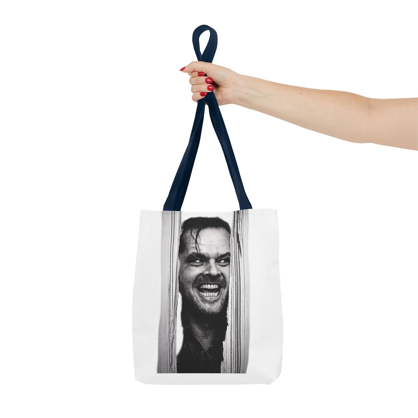 The Shining Tote Bag – Jack Torrance Jack Nicholson Kult-Horror Motiv – Schwarz-Weiß Stofftasche für Filmfans & Horror-Liebhaber