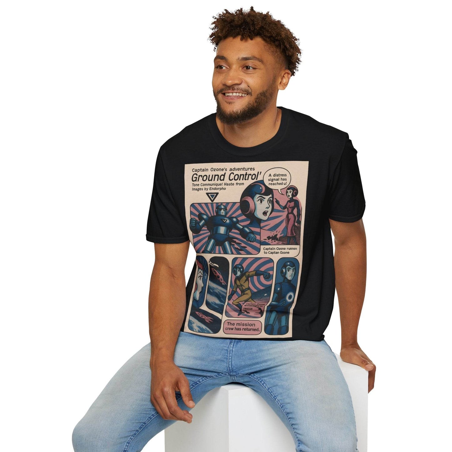 Captain Ozone T-Shirt – Retro Sci-Fi Comic Design | Ground Control Edition – Freches Satire-Design für mutige Statements | True Insights