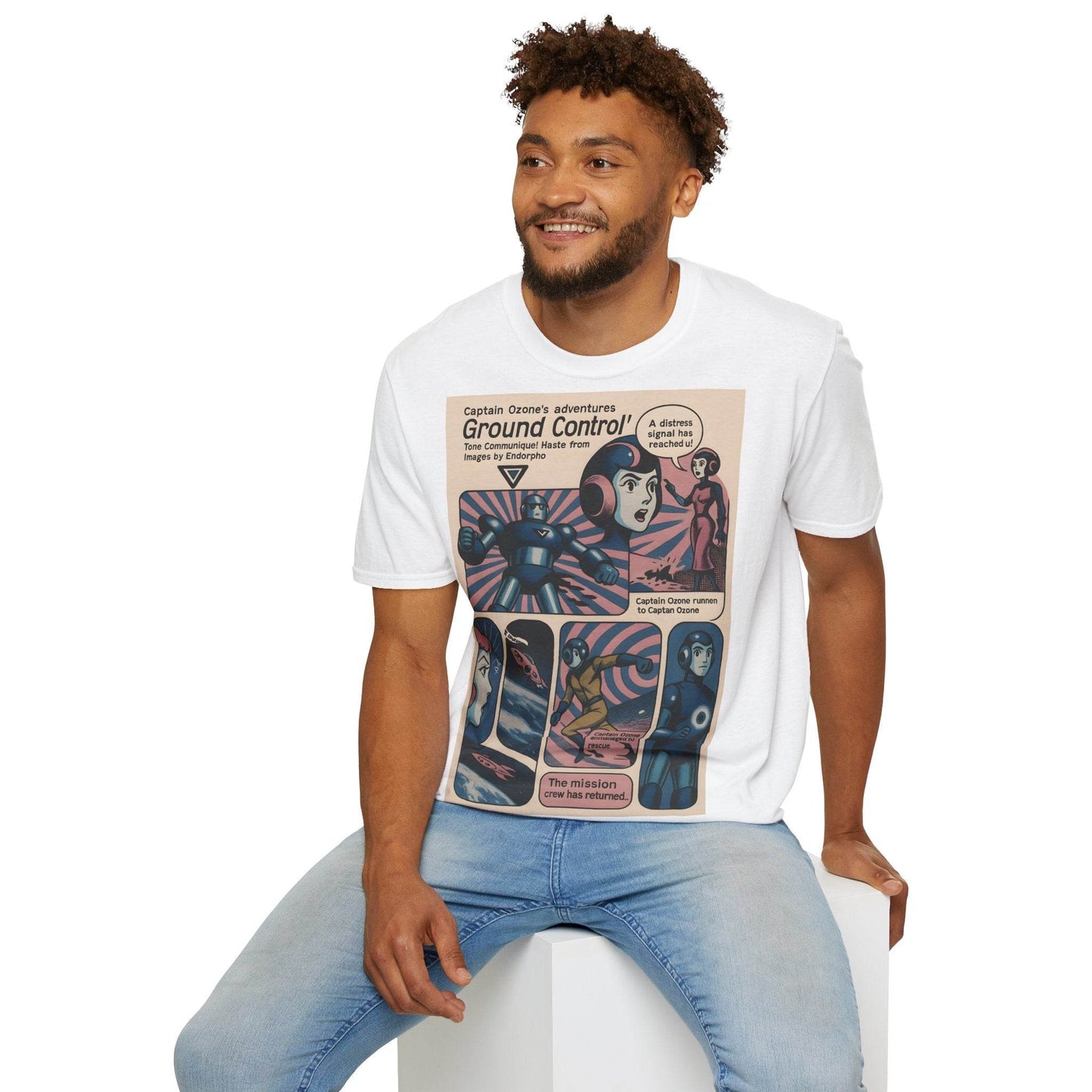 Captain Ozone T-Shirt – Retro Sci-Fi Comic Design | Ground Control Edition – Freches Satire-Design für mutige Statements | True Insights