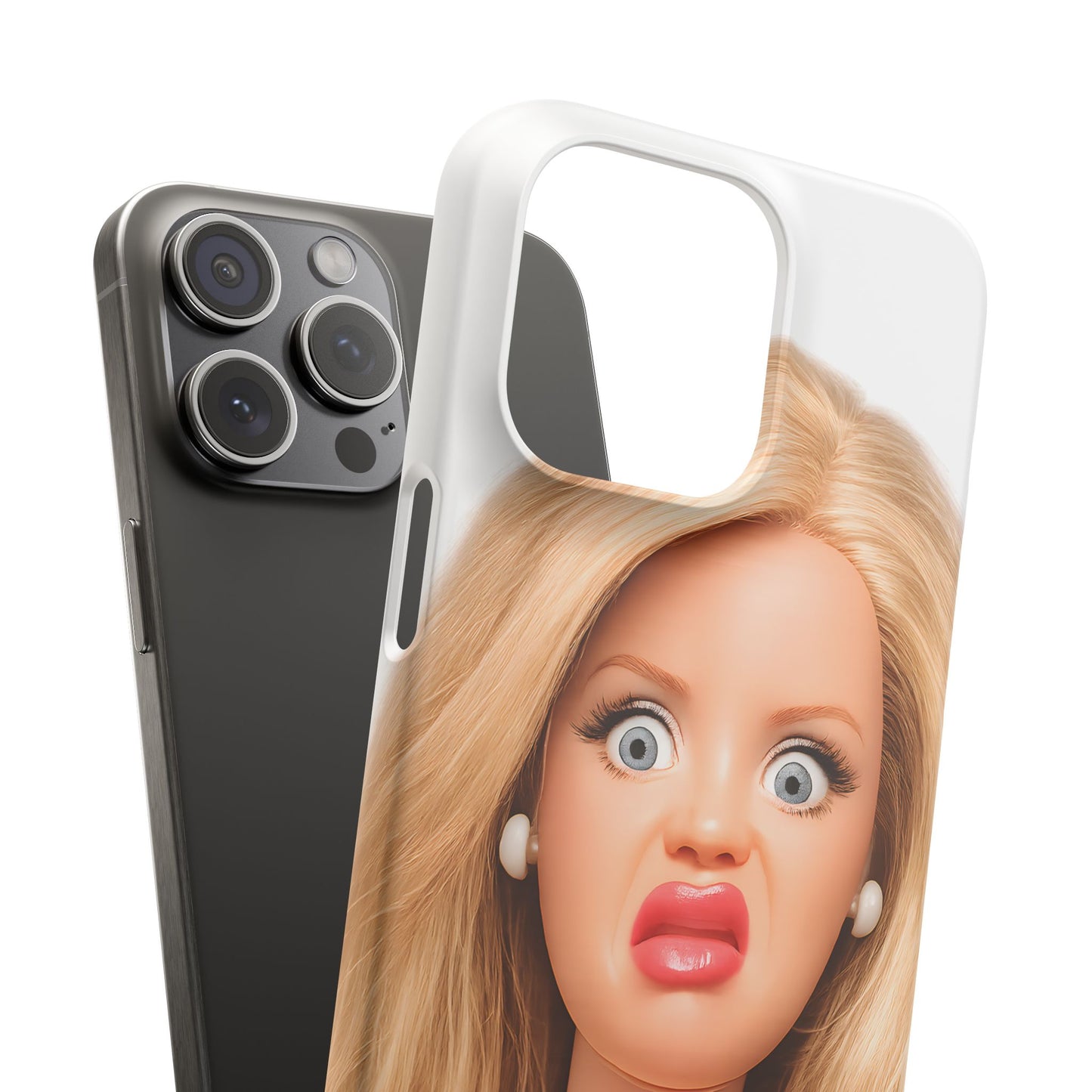 Lustige Handyhülle mit schockiertem Puppen-Gesicht – Meme Handy Case für Humor-Fans & witzige Geschenkidee
