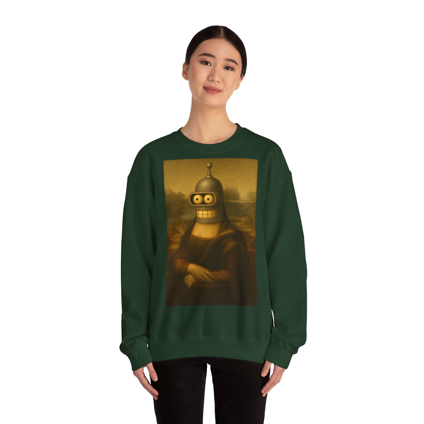 Vintage Motiv – Mona Bender Sweatshirt – Lustiges Nerd Pullover-Motiv mit Mona Lisa & Bender | True Insights Design mit Humor
