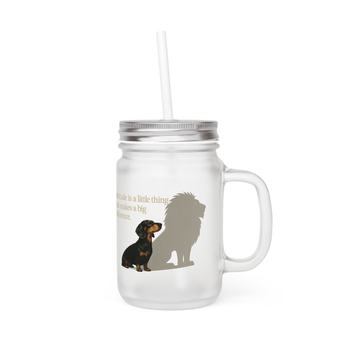 Dackel-Jar Mug mit Löwenschatten – „Attitude“ Edition – Lustiges Mug | True Insights – Bild 2