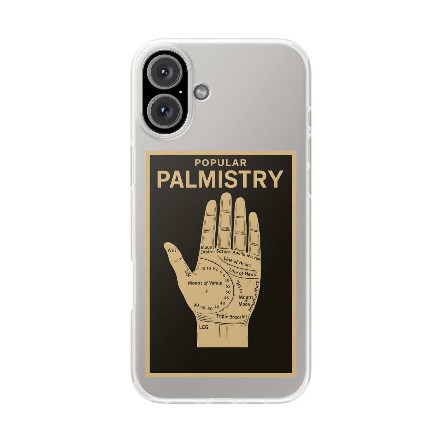 Vintage Motiv – Popular Palmistry – Esoterik-Handyhülle im Vintage-Stil mit Handlinien-Grafik | True Insights Design mit Humor