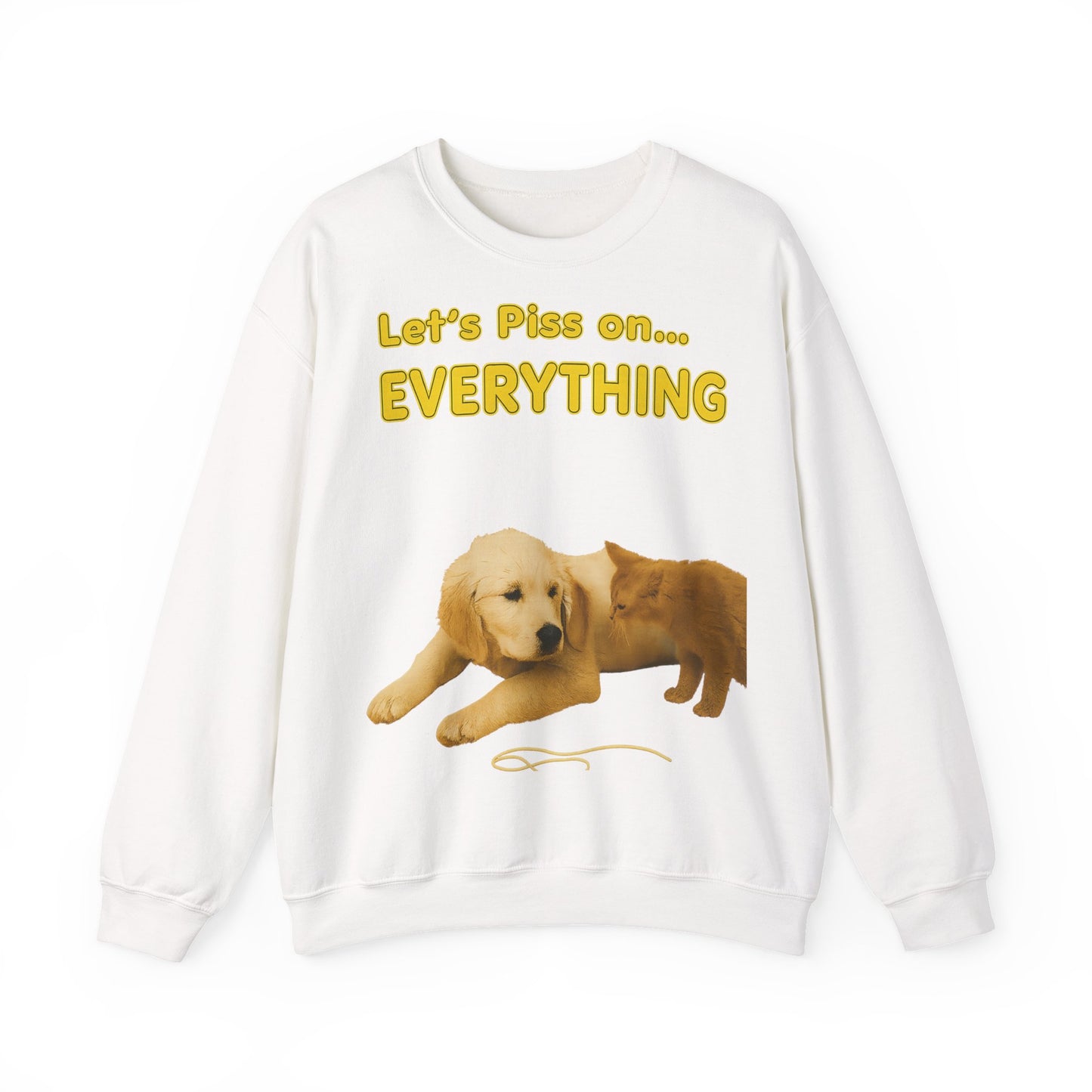 Vintage Motiv – Let’s Piss on Everything – Satirisches Sweatshirt mit Hund & Katze | True Insights Design mit Humor