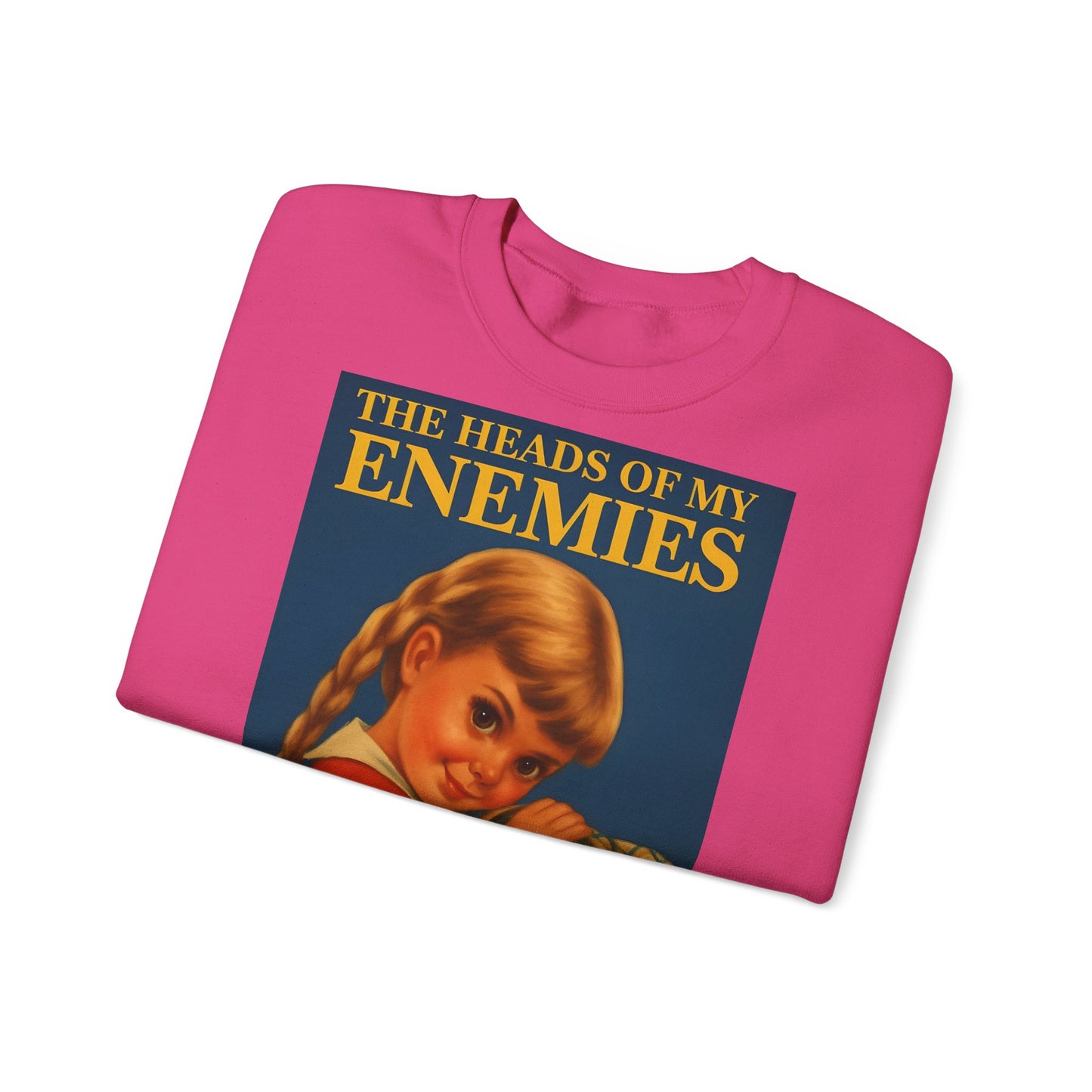Sweatshirt – Sweatshirt „The Heads of My Enemies“ – Subversive Kunst zum Anziehen | True Insights Design mit Humor