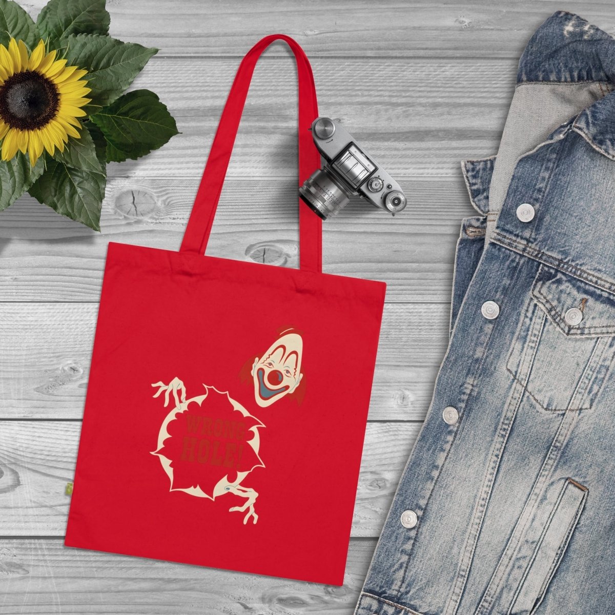 Wrong Hole! – Provokante Totebag mit Clown-Motiv-Bags-True Insights