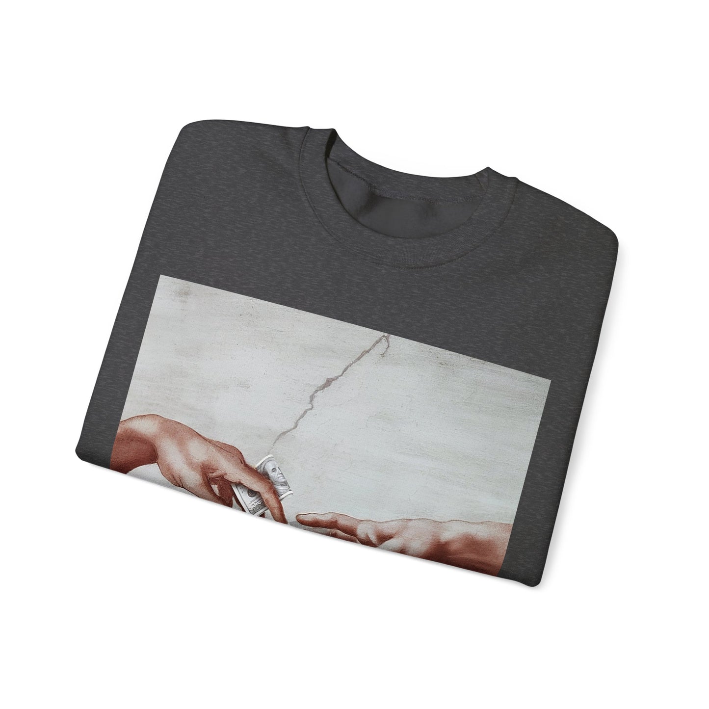 Sweatshirt – The Deal Sweatshirt – Satirische Kunst trifft Streetwear | Michelangelo Meme Design | True Insights Design mit Humor