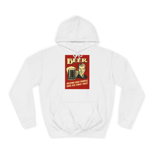 BEER Hoodie Retro Vintage Bier Spruch - Helping Ugly People - Lustiges Geschenk für Bierliebhaber, Party & Herren