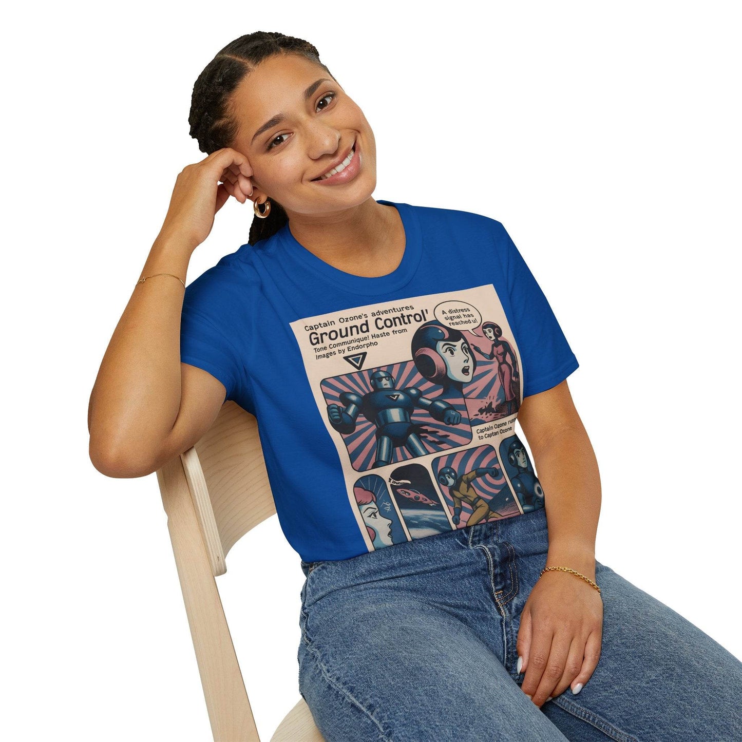 Captain Ozone T-Shirt – Retro Sci-Fi Comic Design | Ground Control Edition – Freches Satire-Design für mutige Statements | True Insights