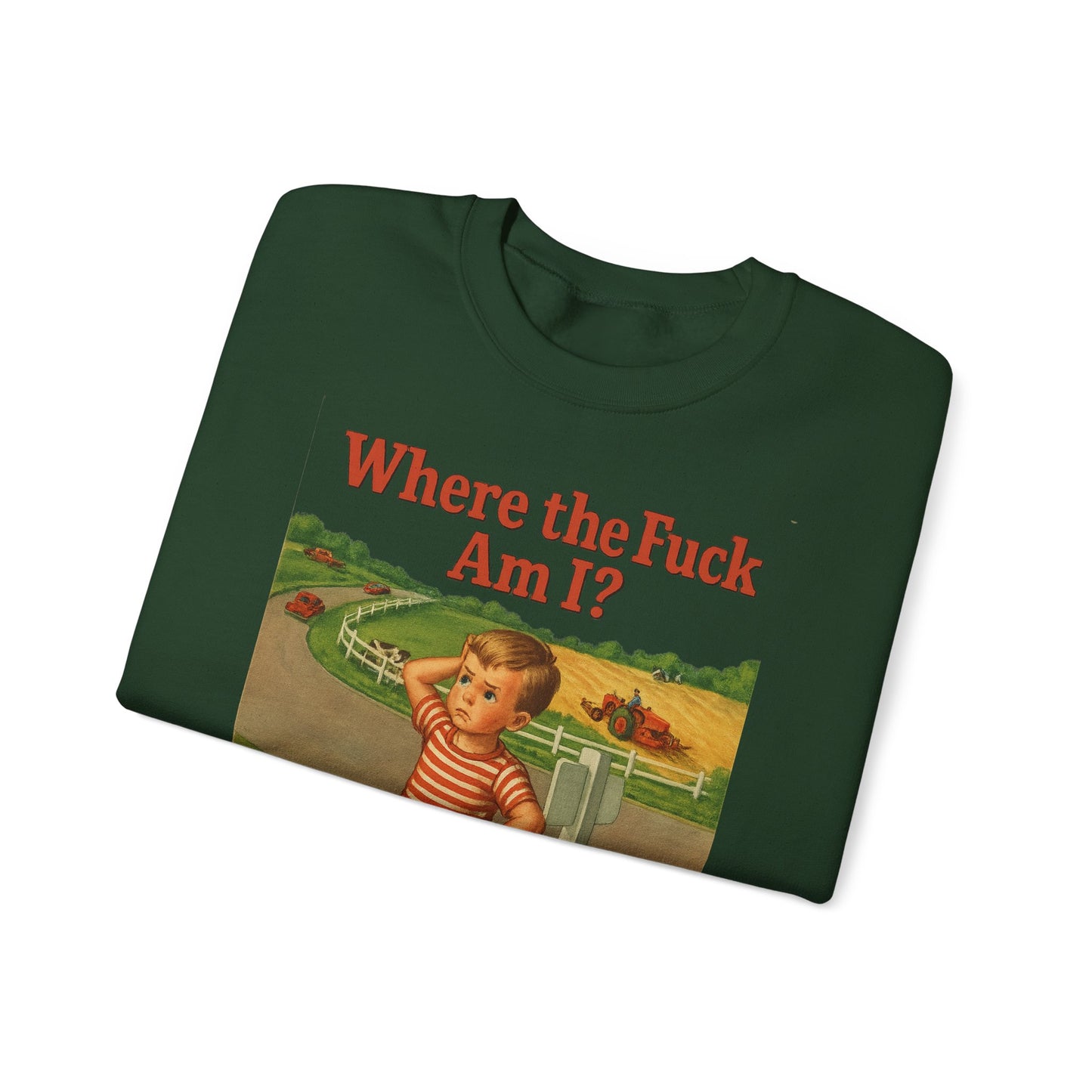Sweatshirt – Where the Hell Am I? – Vintage Sweatshirt mit nostalgischem Lost-Boy-Motiv | True Insights Design mit Humor
