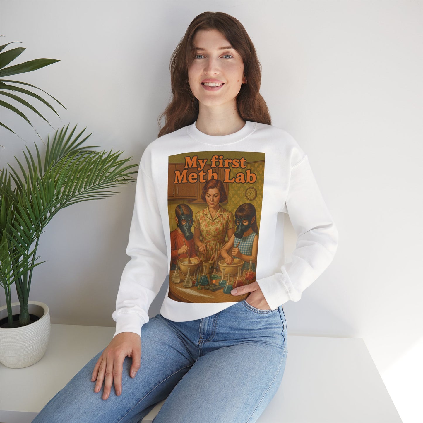 Sweatshirt – „My First Meth Lab“ Sweatshirt – Schwarzer Humor im Retro-Stil | True Insights Design mit Humor