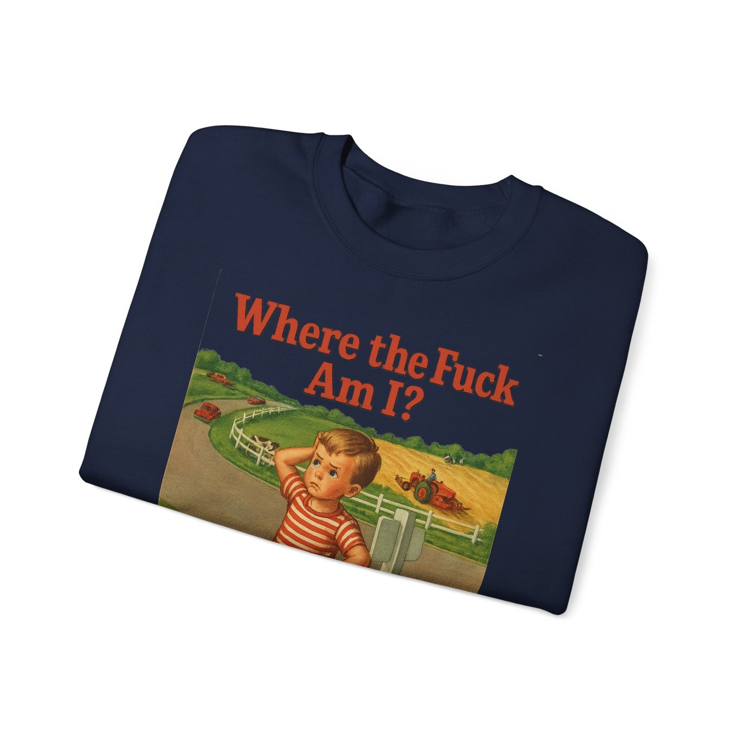 Sweatshirt – Where the Hell Am I? – Vintage Sweatshirt mit nostalgischem Lost-Boy-Motiv | True Insights Design mit Humor