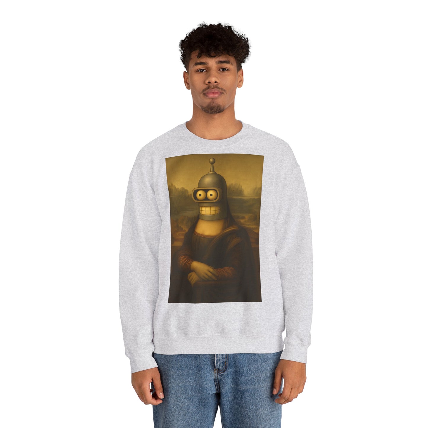 Vintage Motiv – Mona Bender Sweatshirt – Lustiges Nerd Pullover-Motiv mit Mona Lisa & Bender | True Insights Design mit Humor