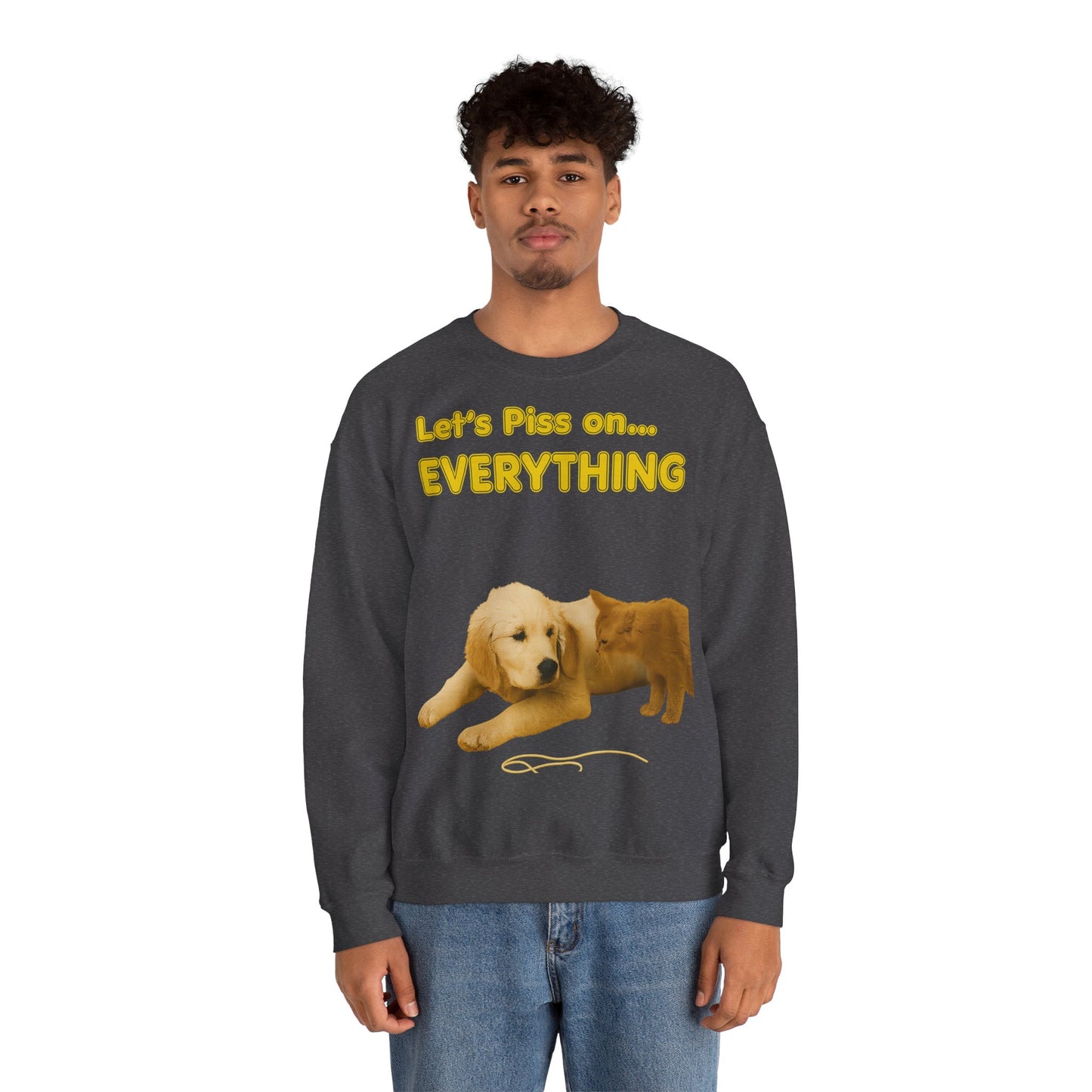 Vintage Motiv – Let’s Piss on Everything – Satirisches Sweatshirt mit Hund & Katze | True Insights Design mit Humor