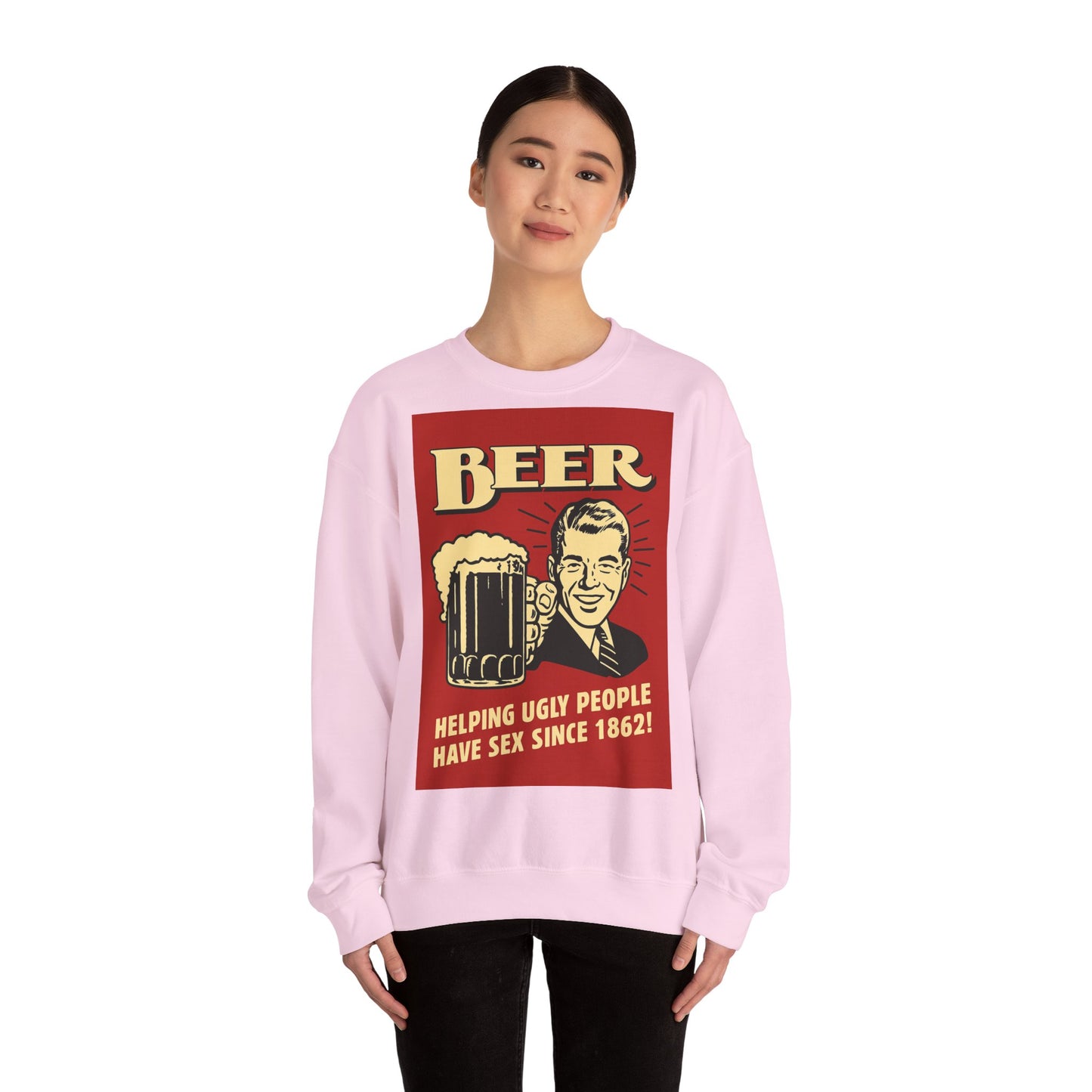 Beer Sweatshirt – Schwarzer Humor im Retro-Werbestil – Freches Satire-Design für mutige Statements | True Insights
