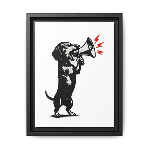 Dog with Megaphone – Satirisches Banksy-inspiriertes Kunstmotiv | Statement Design-True Insights
