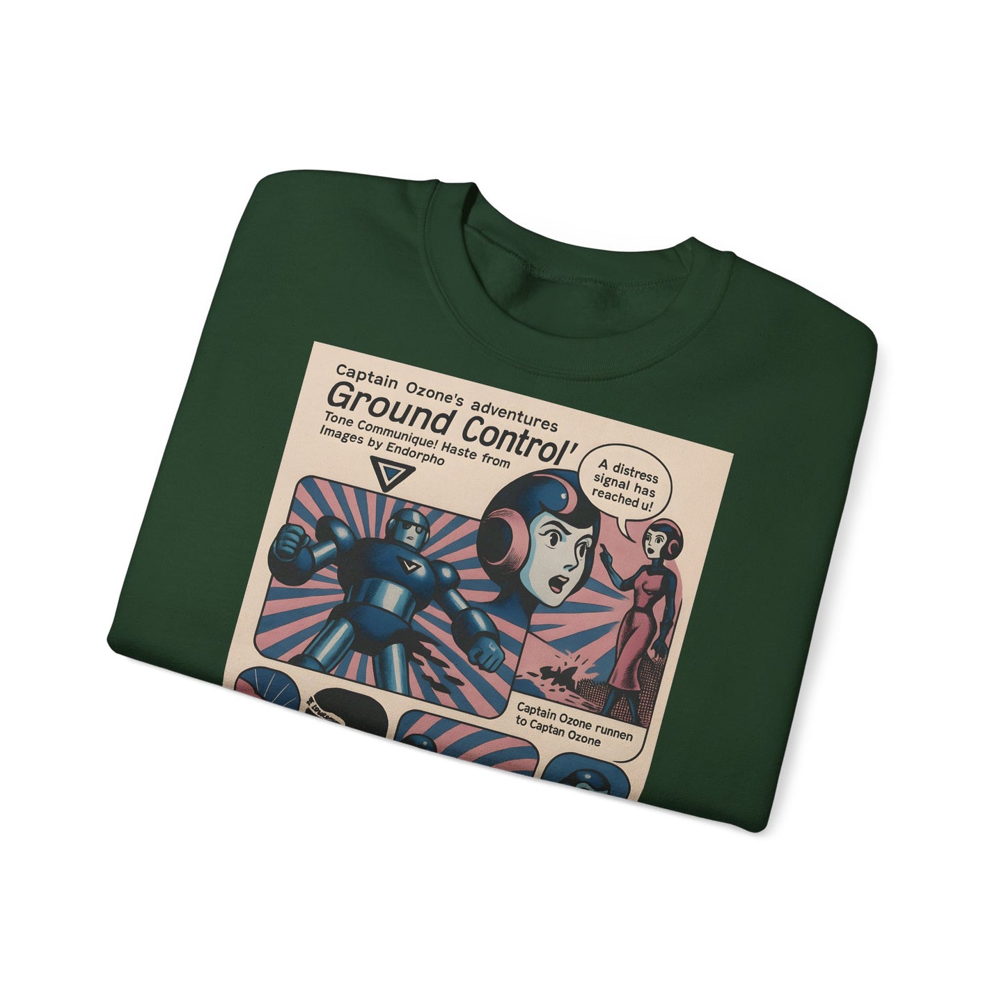 Sweatshirt – Retro Space Comic Sweatshirt – Captain Ozone „Ground Control“ Edition | True Insights Design mit Humor