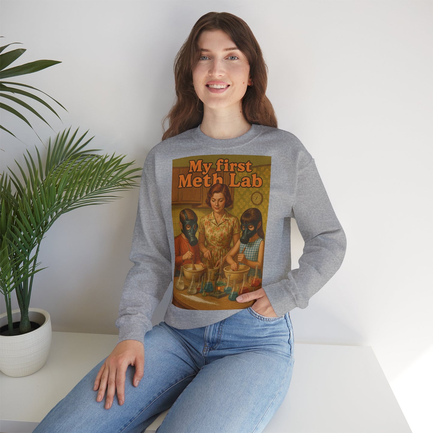 Sweatshirt – „My First Meth Lab“ Sweatshirt – Schwarzer Humor im Retro-Stil | True Insights Design mit Humor