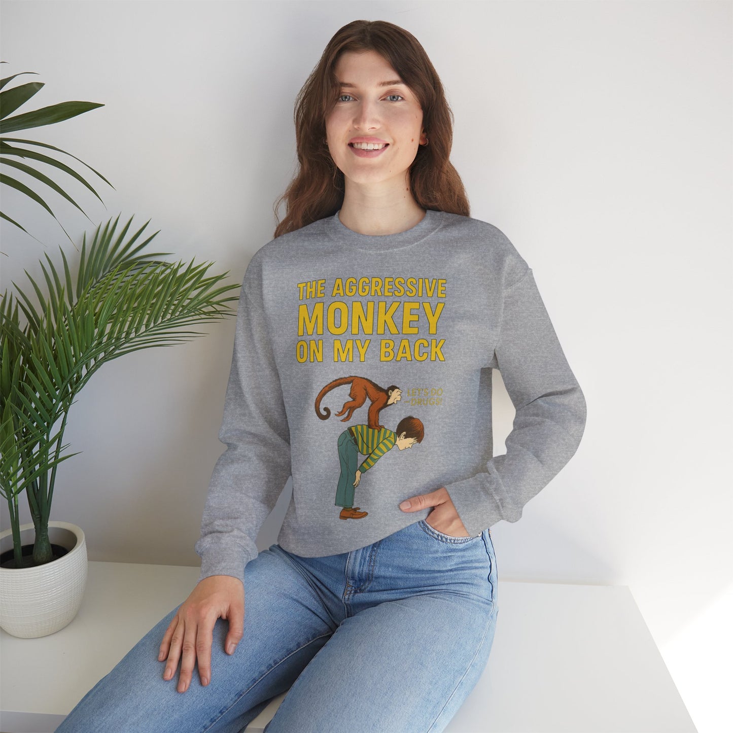 🐒 The Aggressive Monkey on My Back –atire Sweatshirt im Retro-Stil – Freches Satire-Design für mutige Statements | True Insights