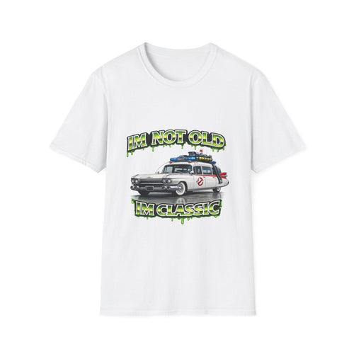 True Insights T-Shirt I'm Not Old I'm Classic mit Retro Ecto-1 Motiv in Weiß, satirisches Vintage-Shirt