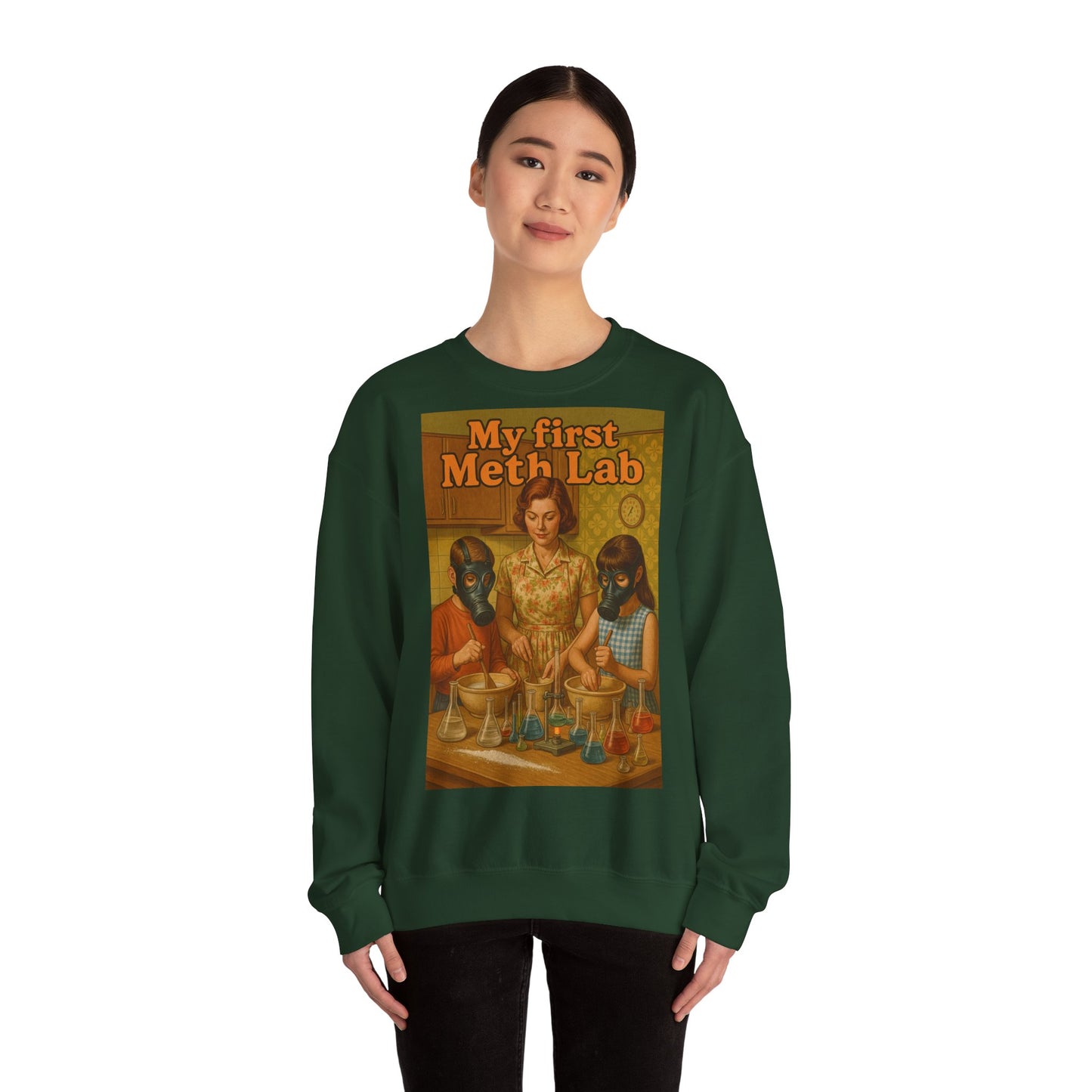 Sweatshirt – „My First Meth Lab“ Sweatshirt – Schwarzer Humor im Retro-Stil | True Insights Design mit Humor