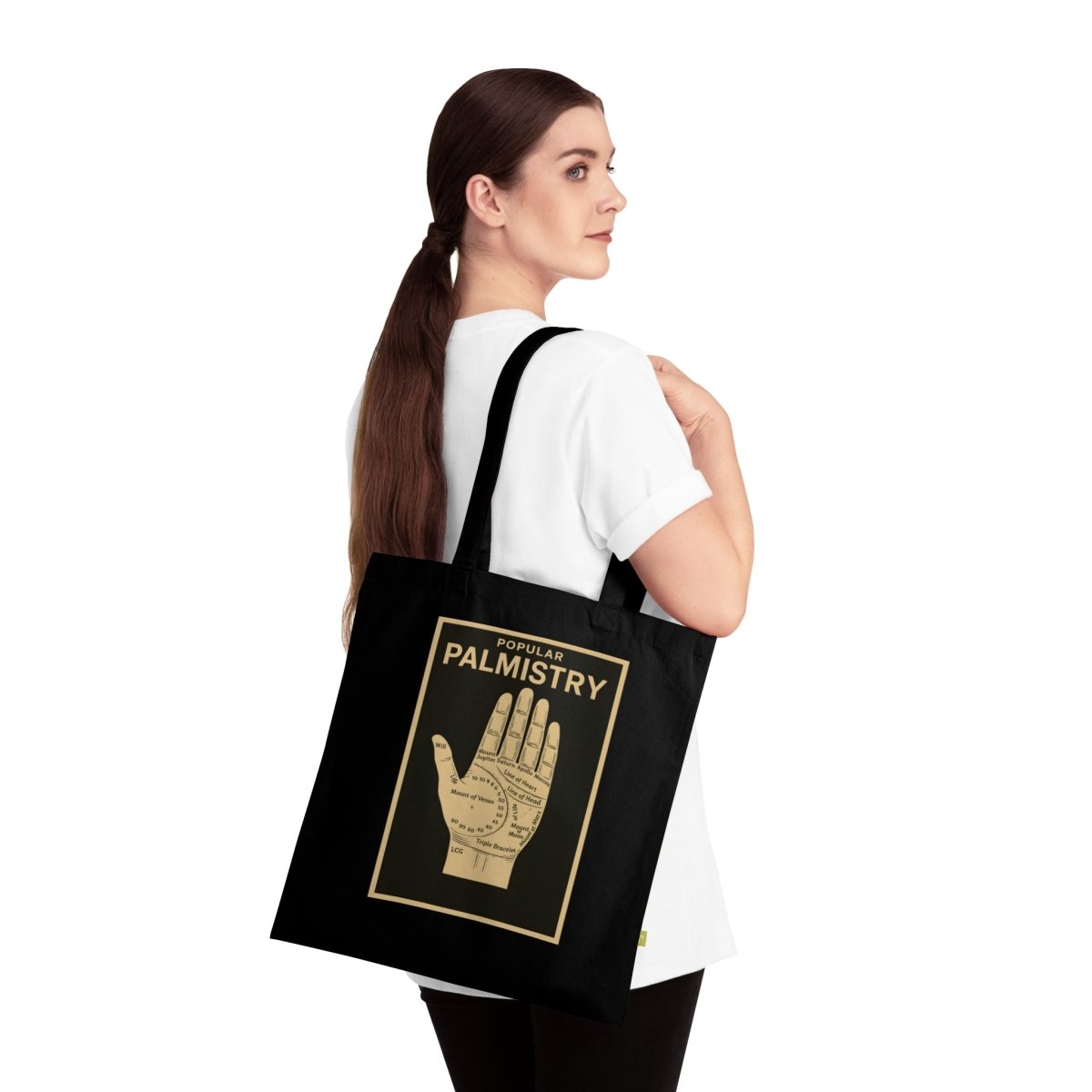 Vintage Motiv – Popular Palmistry – Esoterischer Stoffbeutel mit Handlinien-Design | True Insights Design mit Humor