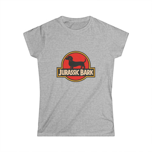 Jurassic Bark Dackel Damen T-Shirt - Lustiges Hunde Shirt für Dackelbesitzer & Filmfans