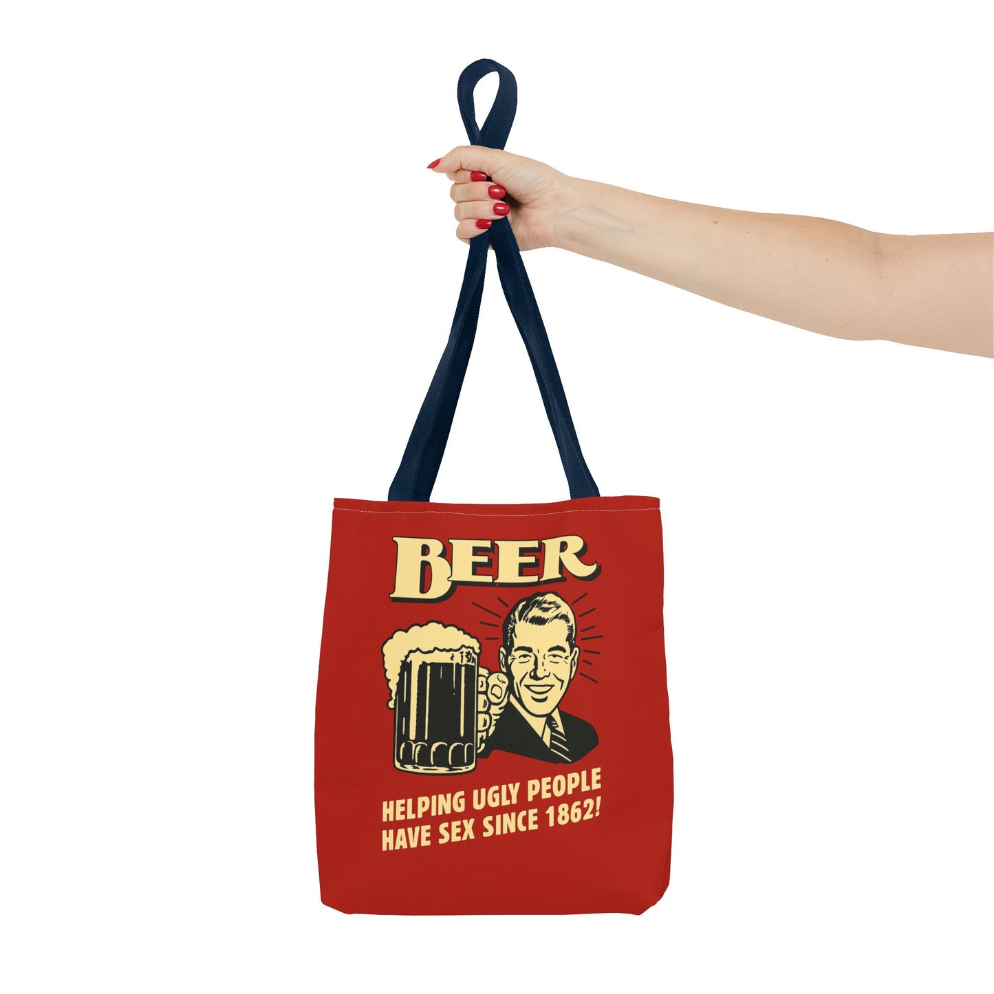 Beer Tote Bag - Helping Ugly People Have Sex Since 1862 - Lustige Retro Bier Einkaufstasche - Vintage Parodie Geschenk
