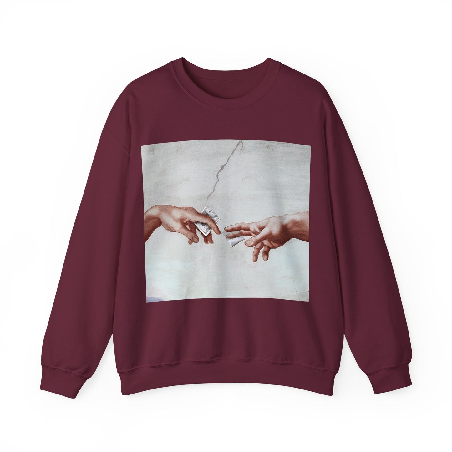 Sweatshirt – The Deal Sweatshirt – Satirische Kunst trifft Streetwear | Michelangelo Meme Design | True Insights Design mit Humor