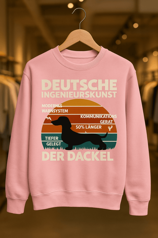 Deutsche Ingenieurskunst – Der Dackel | Satirisches Retro-Design mit Biss Sweatshirt-Sweatshirt-True Insights