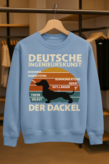Deutsche Ingenieurskunst – Der Dackel | Satirisches Retro-Design mit Biss Sweatshirt-Sweatshirt-True Insights