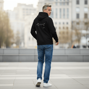 Dackel ZIP Hoodie Picasso Minimalistisches Statement Sweatshirt für Hundeliebhaber