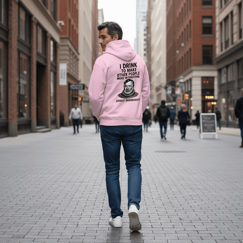 I Drink To Make Other People More Interesting – Hemingway Hoodie für Zyniker mit Niveau