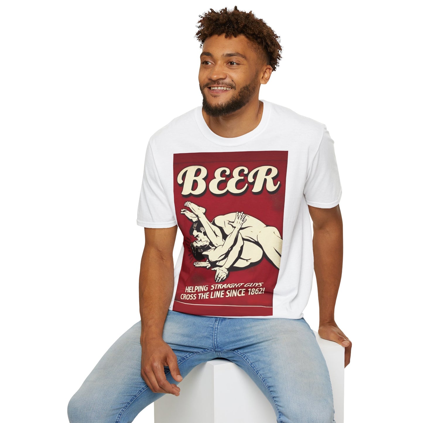 🍻 BEER - Helping Straight Guys Cross the Line Since 1862! – Freches Satire-Design für mutige Statements | True Insights
