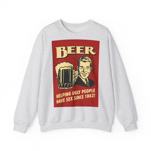 Beer Sweatshirt – Schwarzer Humor im Retro-Werbestil – Freches Satire-Design für mutige Statements | True Insights
