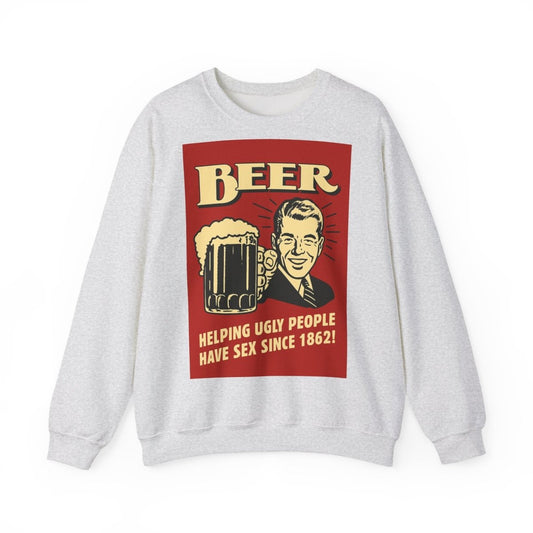 Beer Sweatshirt – Schwarzer Humor im Retro-Werbestil – Freches Satire-Design für mutige Statements | True Insights